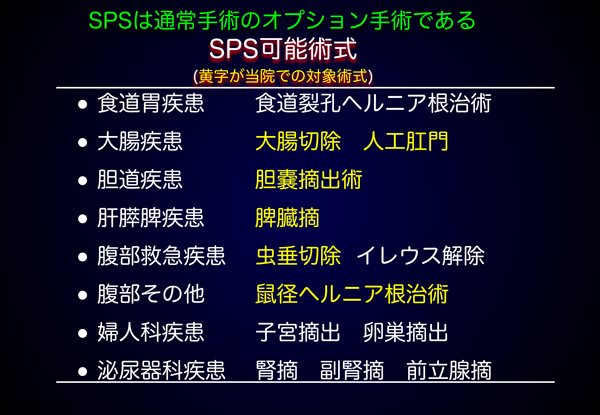 SPSは通常手術のオプション手術である